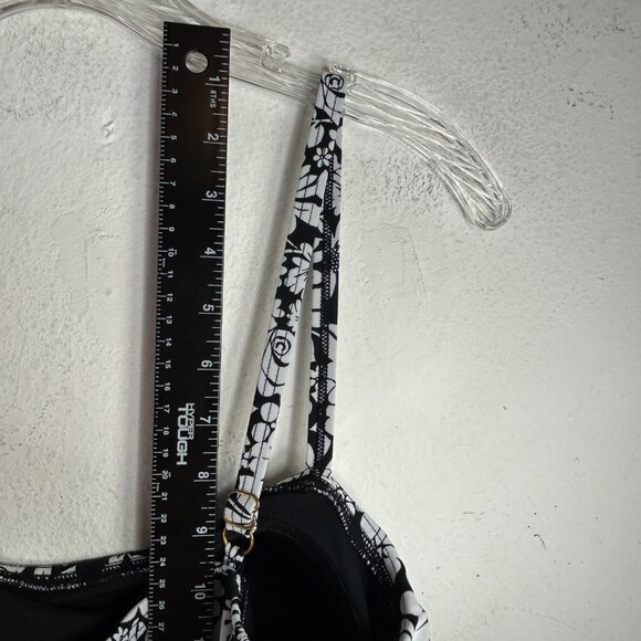 A Shore Fit Swim Dress 14 Black white floral tiered modest one piece panel - Picture 6 of 9